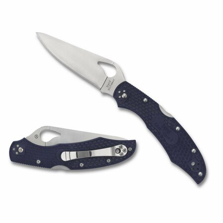 BYRD 3.8 in. Cara Cara2 Folding Plain Blade with Blue FRN Handle BY03PBL2